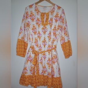 J. Crew Orange and Pink Floral Dress